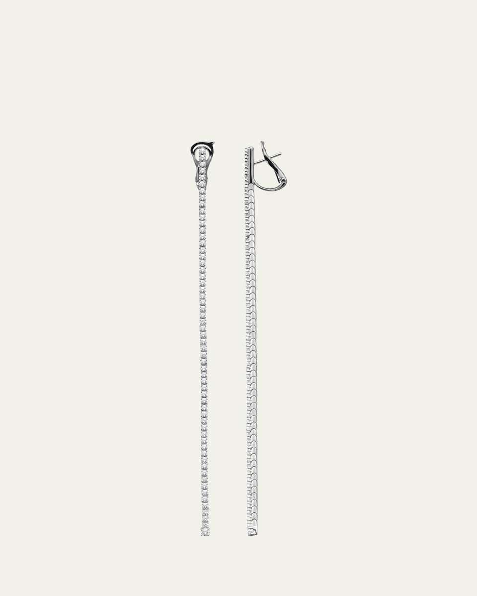 18K White Gold Thick Diamond Tennis Earrings